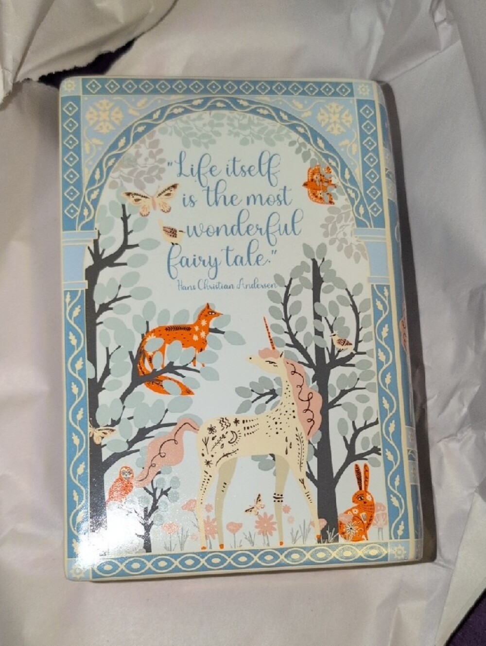 Fairy Tales Ceramic Keepsake Box in Light Blue and Cream - Picture 4 of 6